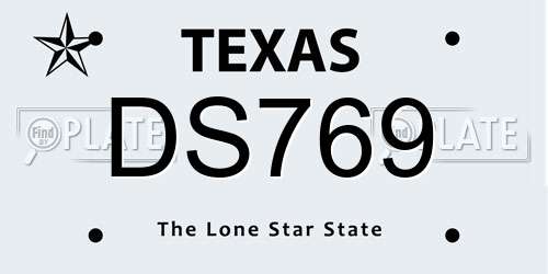 DS769 Texas License Plate