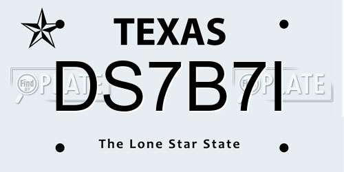 DS7B7I Texas License Plate