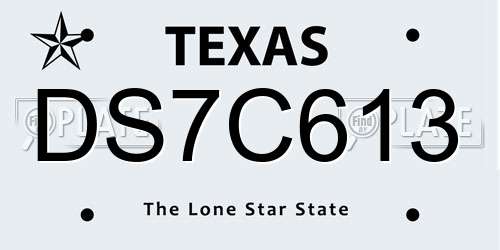 DS7C613 Texas License Plate