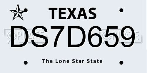 DS7D659 Texas License Plate