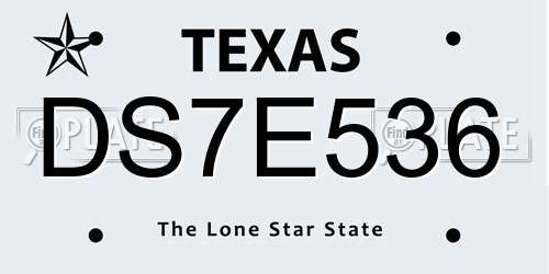 DS7E536 Texas License Plate