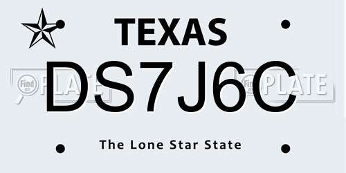 DS7J6C Texas License Plate