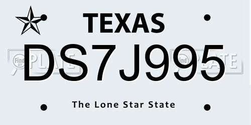 DS7J995 Texas License Plate