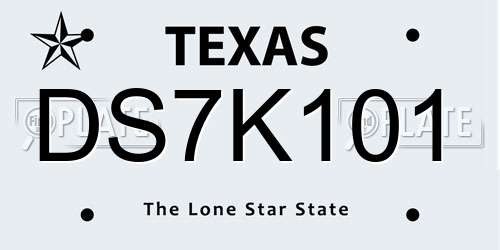 DS7K101 Texas License Plate