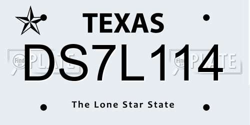 DS7L114 Texas License Plate