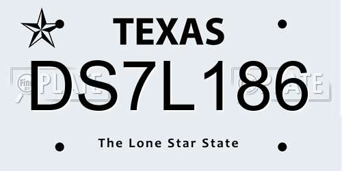 DS7L186 Texas License Plate