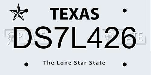 DS7L426 Texas License Plate