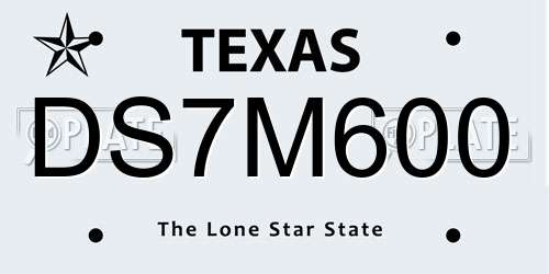 DS7M600 Texas License Plate