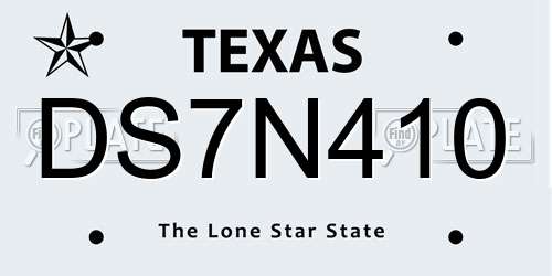 DS7N410 Texas License Plate
