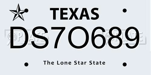 DS7O689 Texas License Plate