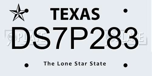DS7P283 Texas License Plate