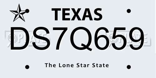 DS7Q659 Texas License Plate