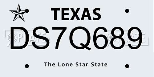 DS7Q689 Texas License Plate