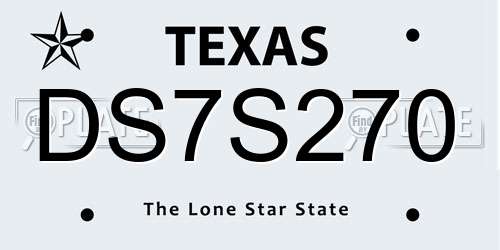 DS7S270 Texas License Plate