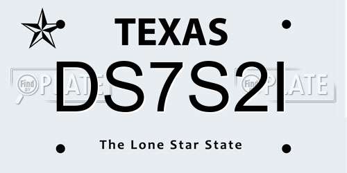 DS7S2I Texas License Plate