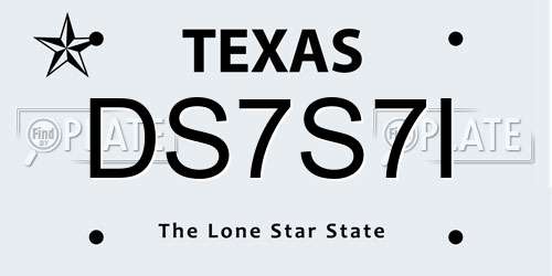 DS7S7I Texas License Plate