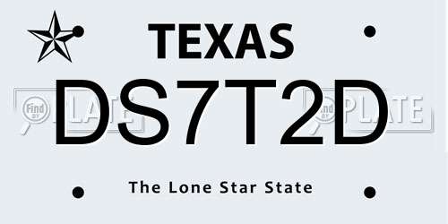 DS7T2D Texas License Plate
