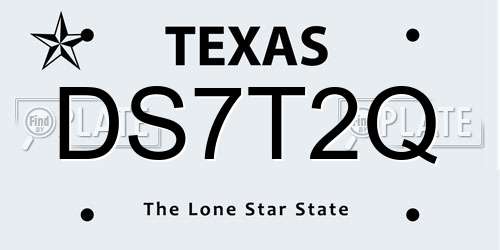 DS7T2Q Texas License Plate