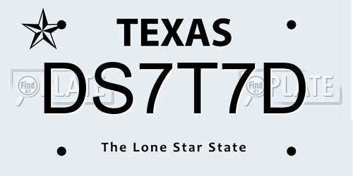 DS7T7D Texas License Plate