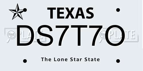 DS7T7O Texas License Plate