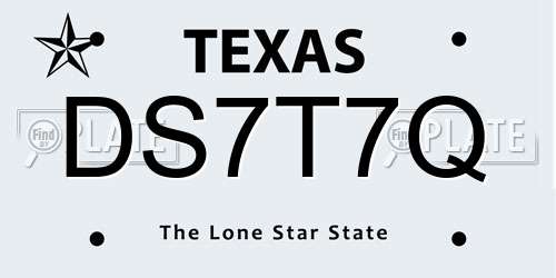 DS7T7Q Texas License Plate