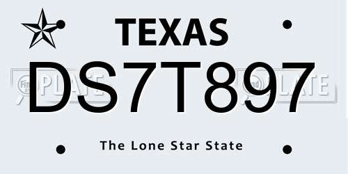 DS7T897 Texas License Plate