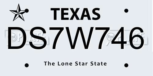 DS7W746 Texas License Plate
