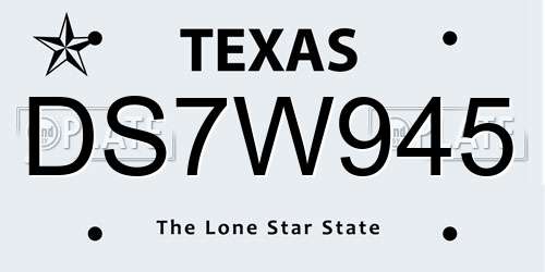 DS7W945 Texas License Plate