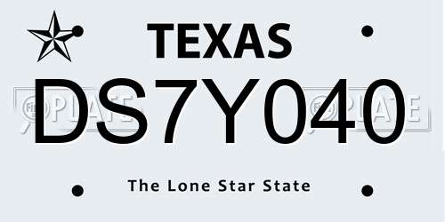 DS7Y040 Texas License Plate