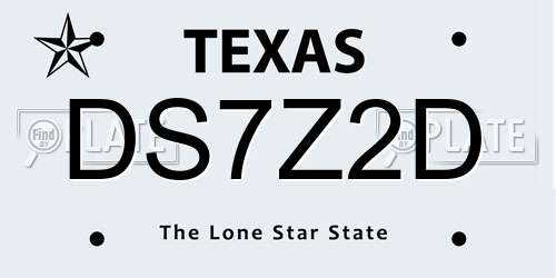 DS7Z2D Texas License Plate