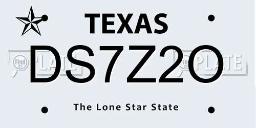 DS7Z2O Texas License Plate