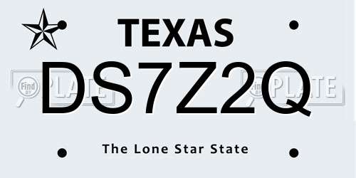 DS7Z2Q Texas License Plate