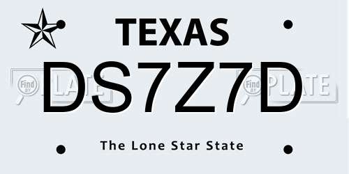 DS7Z7D Texas License Plate
