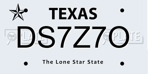 DS7Z7O Texas License Plate