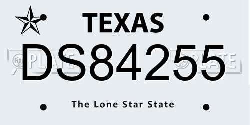 DS84255 Texas License Plate