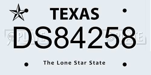 DS84258 Texas License Plate
