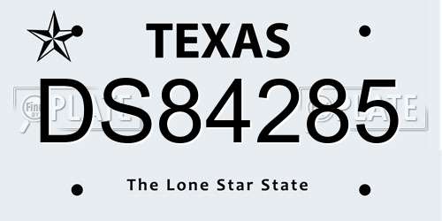 DS84285 Texas License Plate