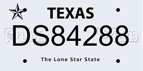 DS84288 Texas License Plate