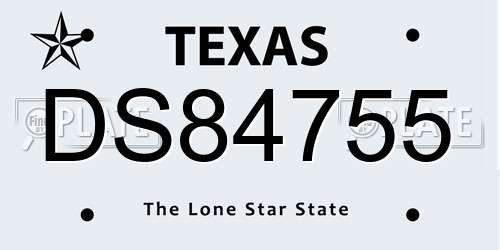 DS84755 Texas License Plate