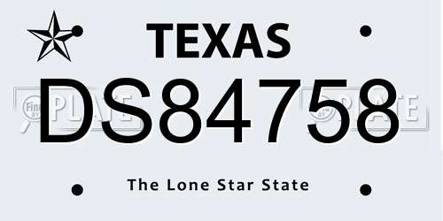 DS84758 Texas License Plate