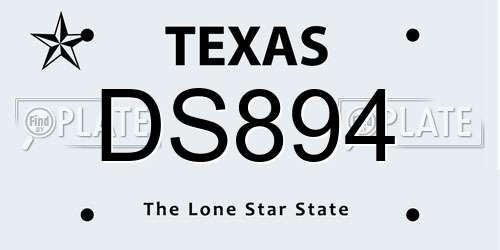 DS894 Texas License Plate