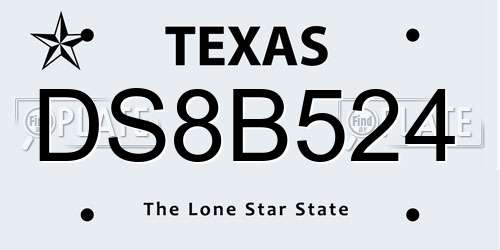 DS8B524 Texas License Plate