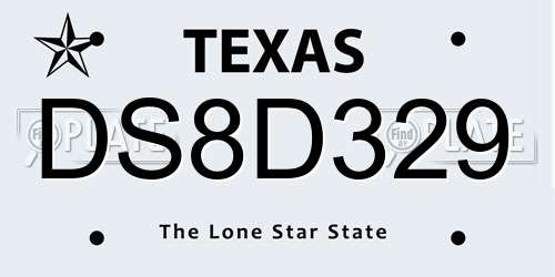 DS8D329 Texas License Plate