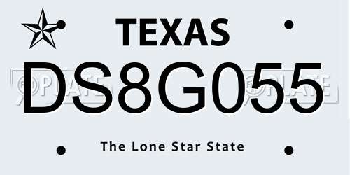 DS8G055 Texas License Plate