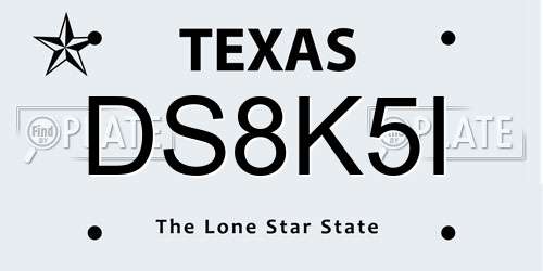 DS8K5I Texas License Plate