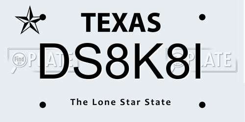 DS8K8I Texas License Plate