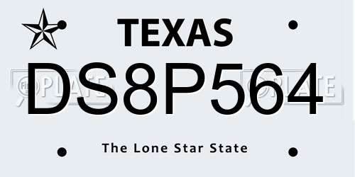DS8P564 Texas License Plate