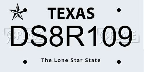 DS8R109 Texas License Plate