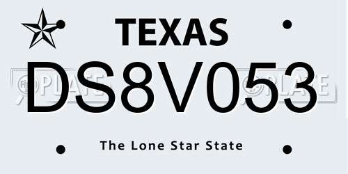 DS8V053 Texas License Plate