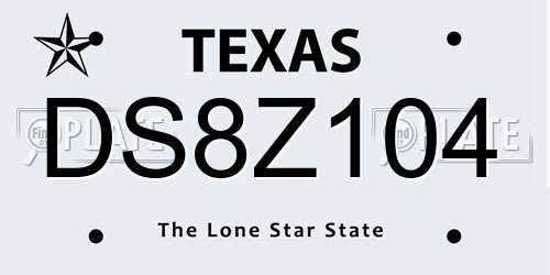 DS8Z104 Texas License Plate